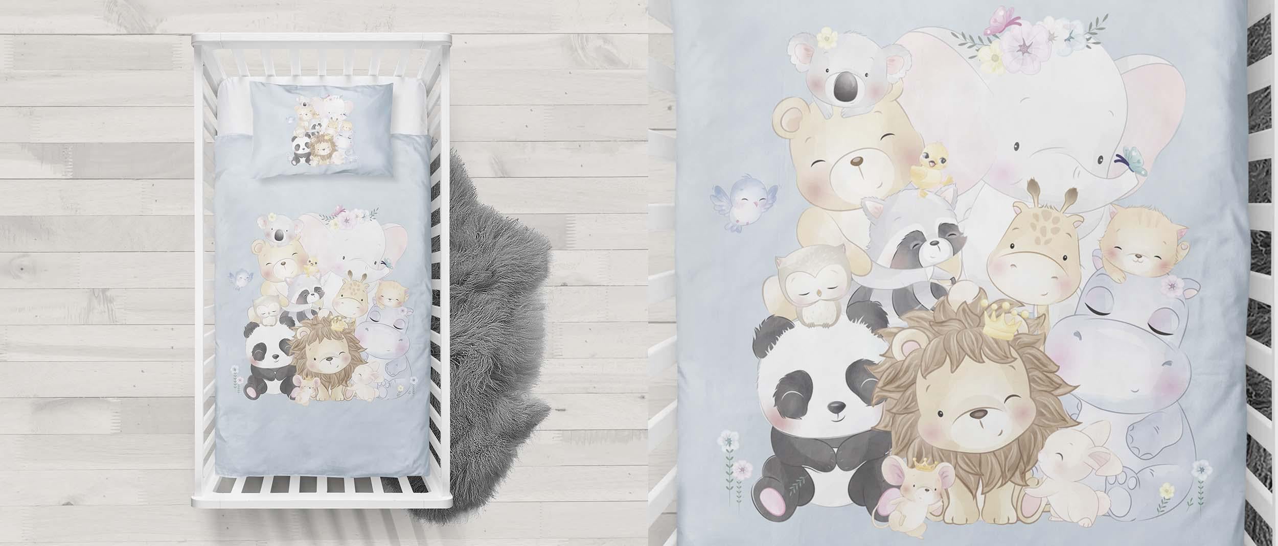 Parure copripiumino disegno friends blu Daunex baby dream