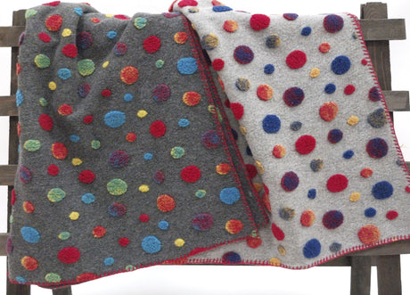 Coperta in lana cotta Daunex disegno pois - Home Loves