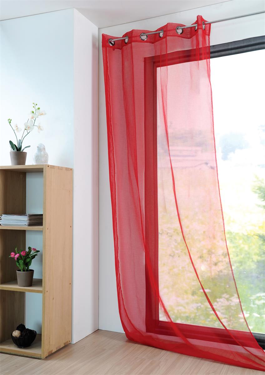 Tenda monna leggera colore rosso, 140 x 280 cm anelli fissi