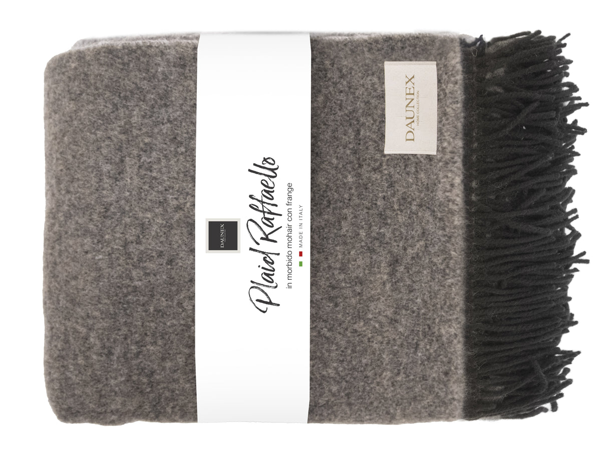 Plaid raffaello in morbido mohair con frange, daunex - Home Loves