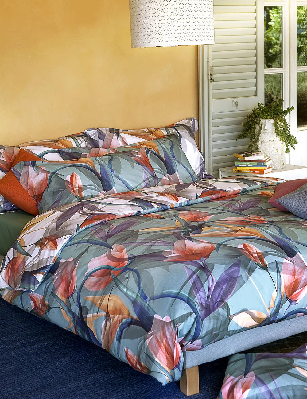 Completo copripiumino matrimoniale, talea multicolore letto