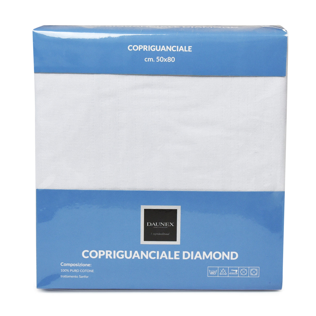 Coppia copriguanciali Daunex in puro cotone fasciate diamond