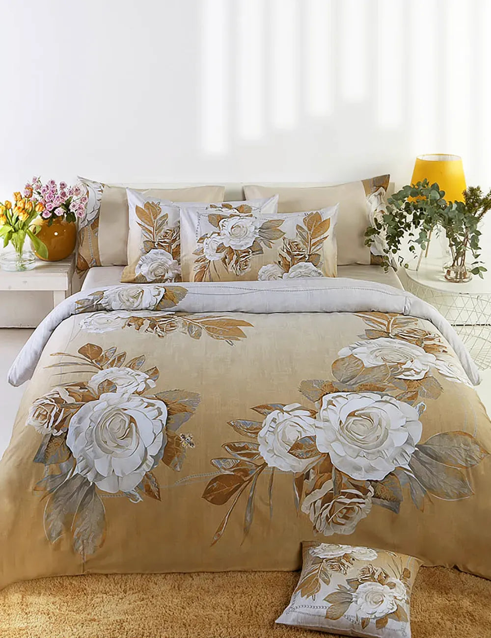 Trapunta invernale matrimoniale, oro multicolore - Home Loves