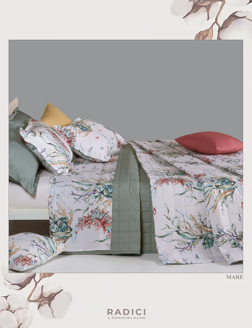 Completo letto matrimoniale radici, Mare multicolore - Home Loves