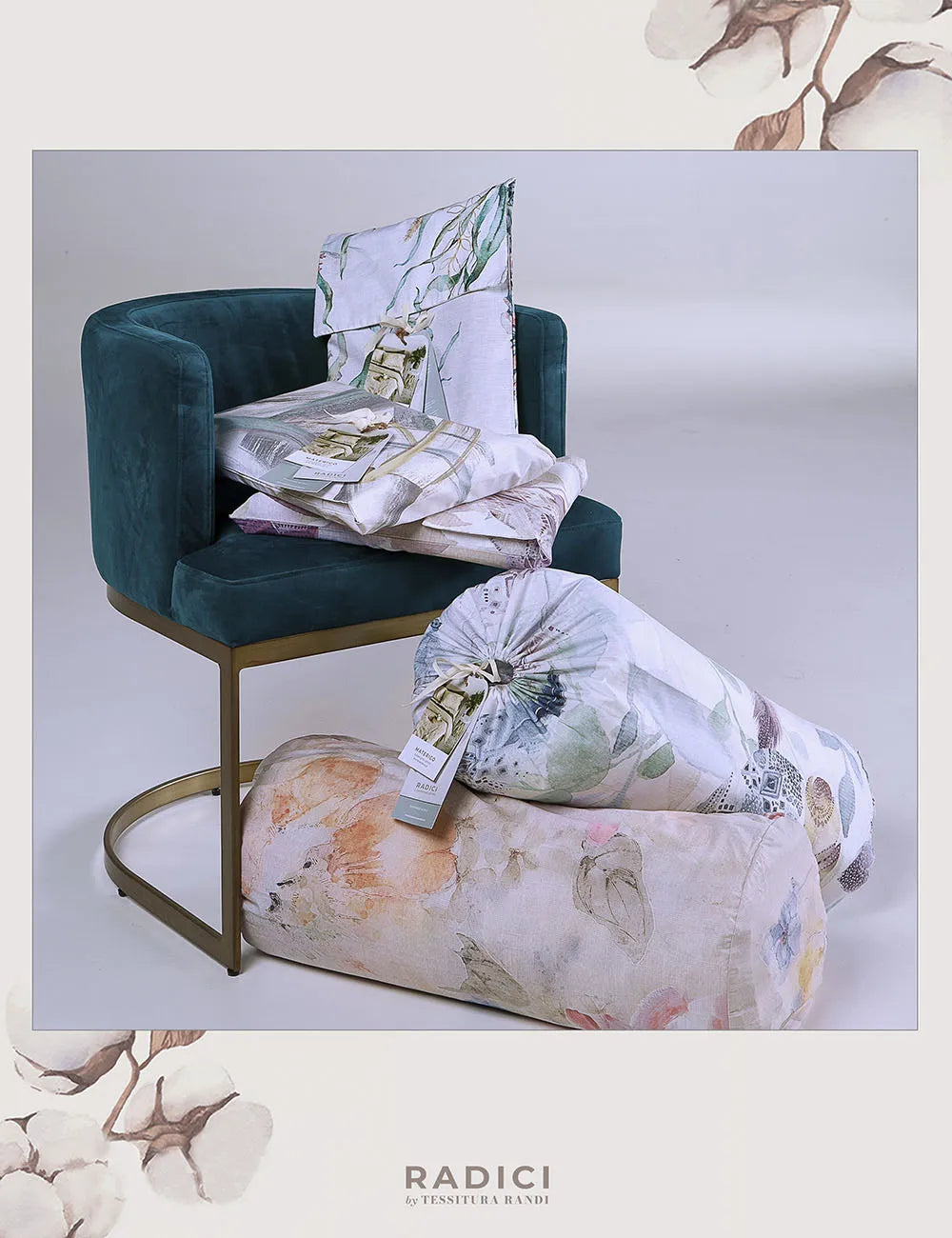 Trapuntino leggero radici, fiore multicolore - Home Loves