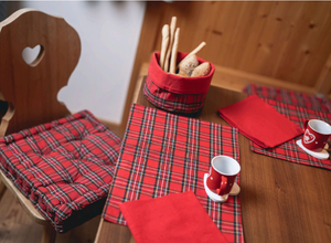 Set americano + tovagliolo tartan Daunex colore rosso