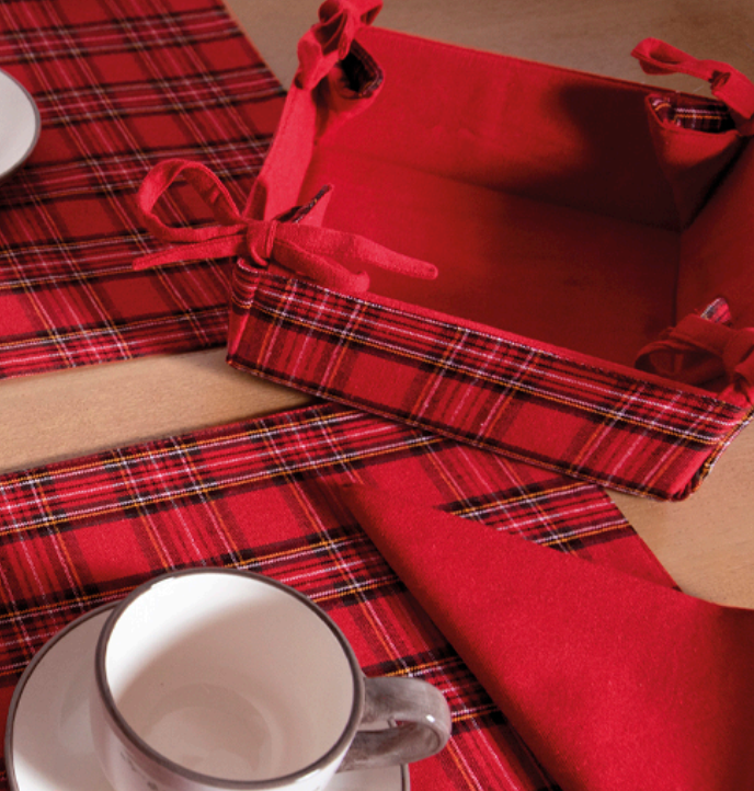 Cestino pane tartan Daunex in stile scozzese