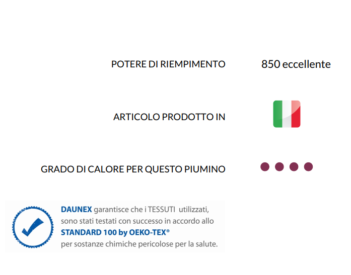 Piumino d'oca Daunex in jaquard k2 warm