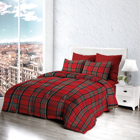 Trapunta invernale tartan Daunex colore rosso - Home Loves