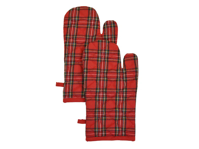 Set 2 guanti da forno misura 18 x 33 cm Daunex tartan