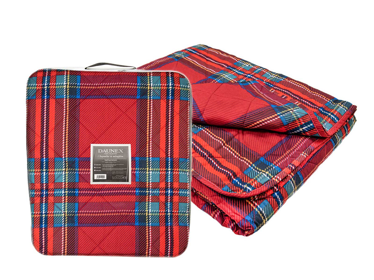 Trapuntino estivo tartan Daunex colore rosso - Home Loves