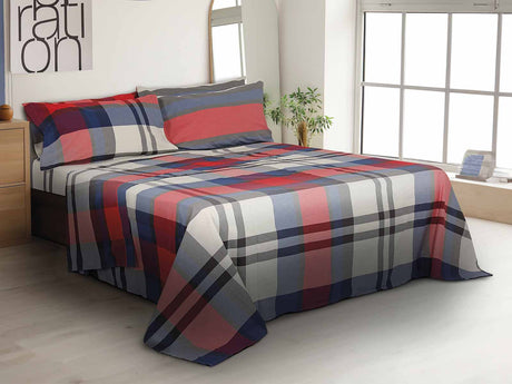 Completo lenzuola double face Daunex in percalle, Bradford multicolore - Home Loves