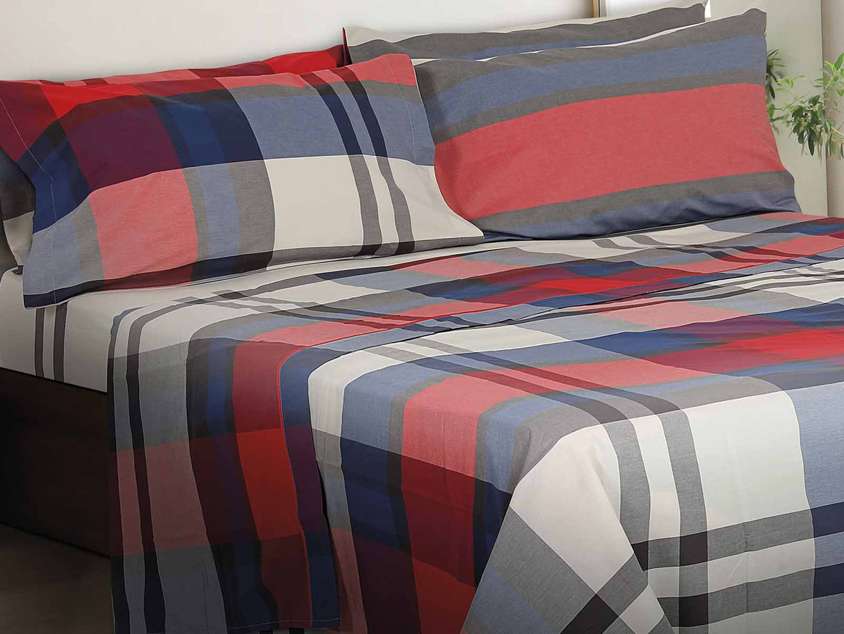 Completo lenzuola double face Daunex in percalle, Bradford multicolore - Home Loves