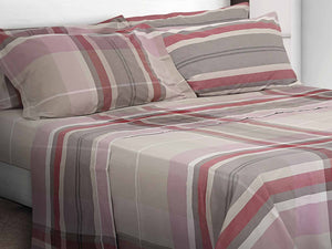 Completo lenzuola double face Daunex in percalle, Melrose multicolore - Home Loves