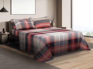 Completo lenzuola double face Daunex in percalle, Oxford multicolore - Home Loves