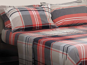 Completo lenzuola double face Daunex in percalle, Oxford multicolore - Home Loves