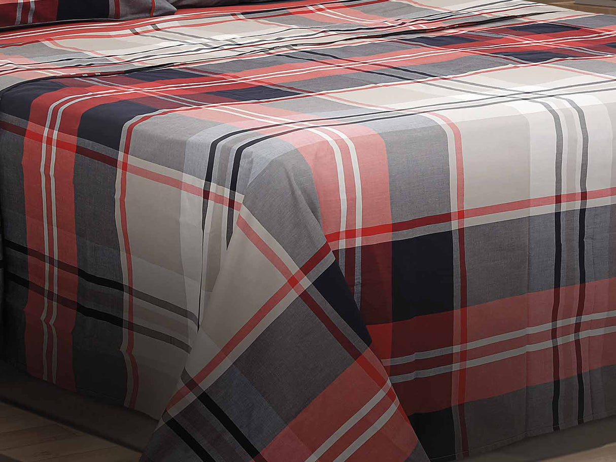 Completo lenzuola double face Daunex in percalle, Oxford multicolore - Home Loves