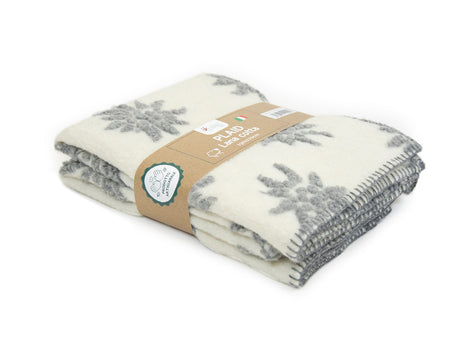 Coperta in lana cotta Daunex disegno edelweiss - Home Loves