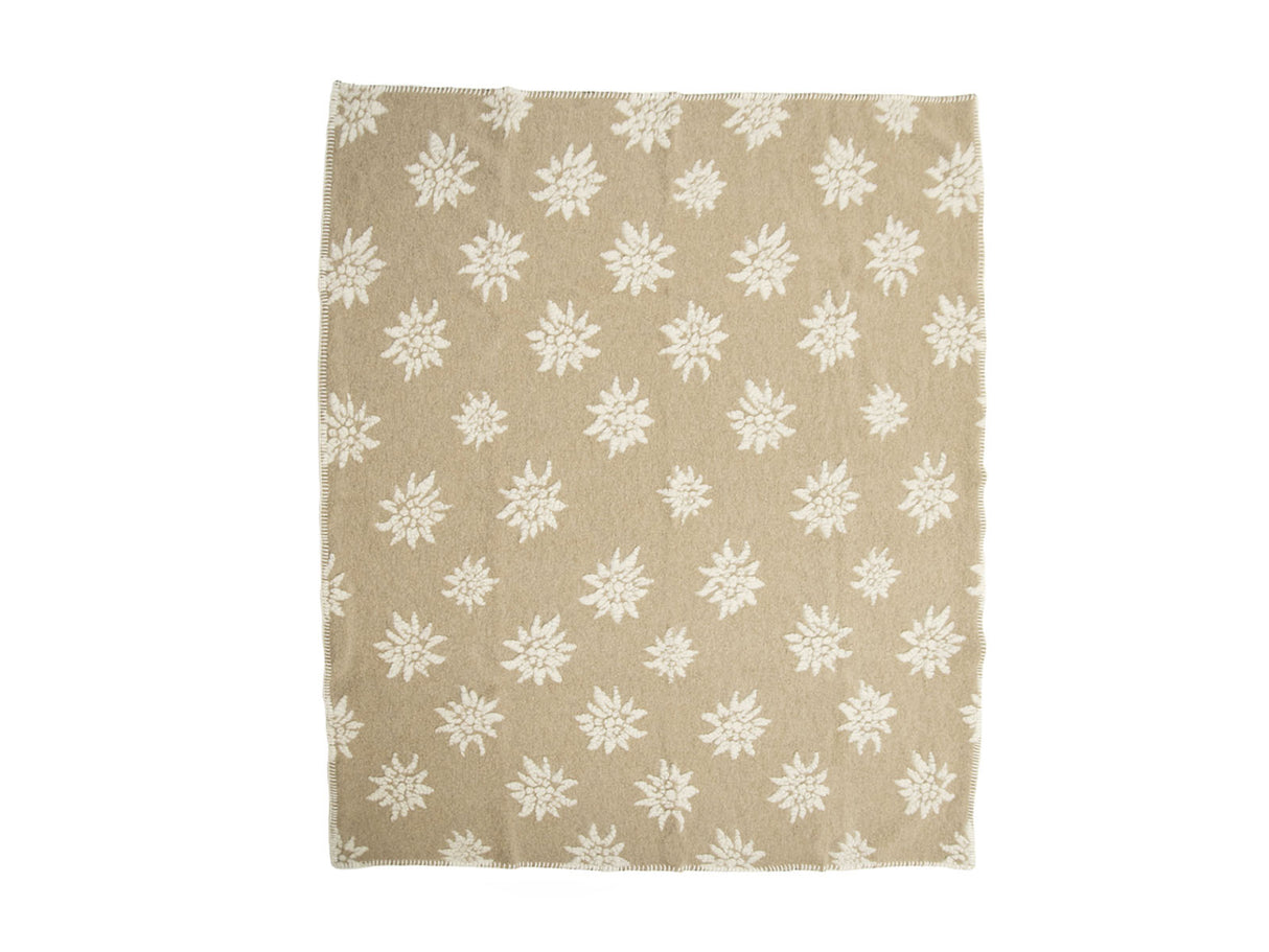 Coperta in lana cotta Daunex disegno edelweiss - Home Loves