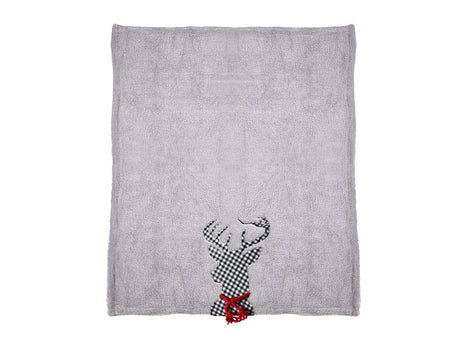 Plaid morbidotto Daunex sleep, disegno daino colore grigio - Home Loves