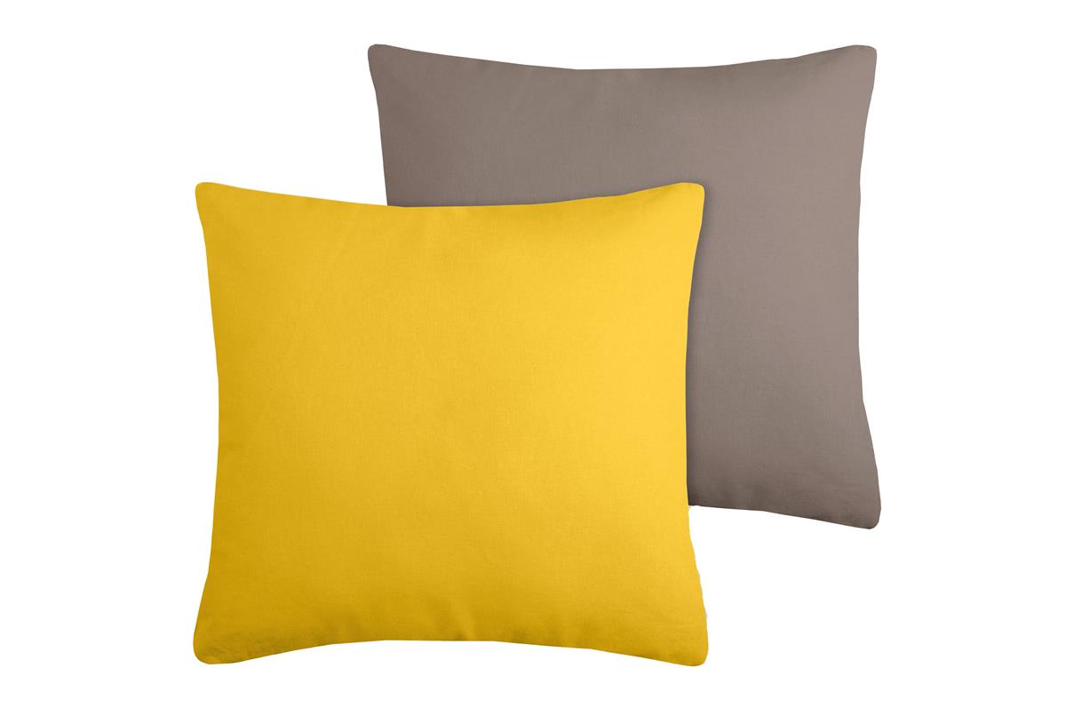 Cuscino arredo duo colore giallo-grigio/talpa non sfoderabile - Home Loves