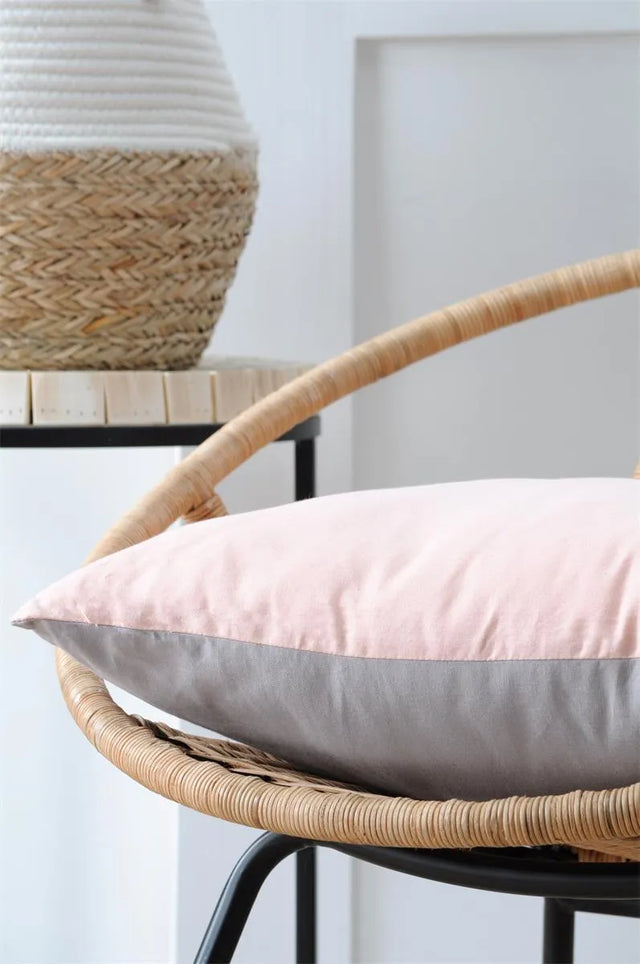 Cuscino arredo duo colore rosa-grigio/topo non sfoderabile - Home Loves