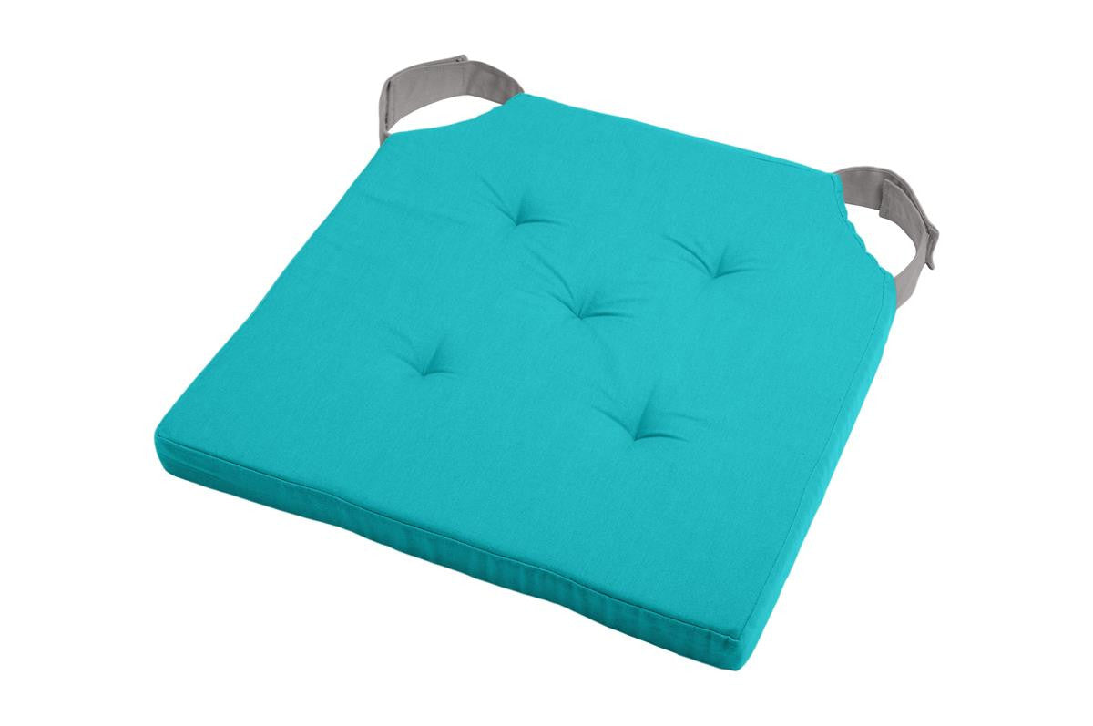 Cuscino per sedia duo fissaggio con velcro colore verde-acqua 5-punti - Home Loves