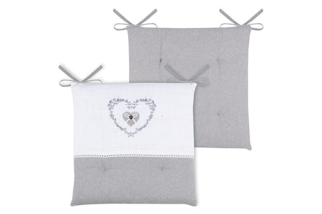 Cuscino per sedia con i laccetti, pauline colore grigio 4-punti - Home Loves