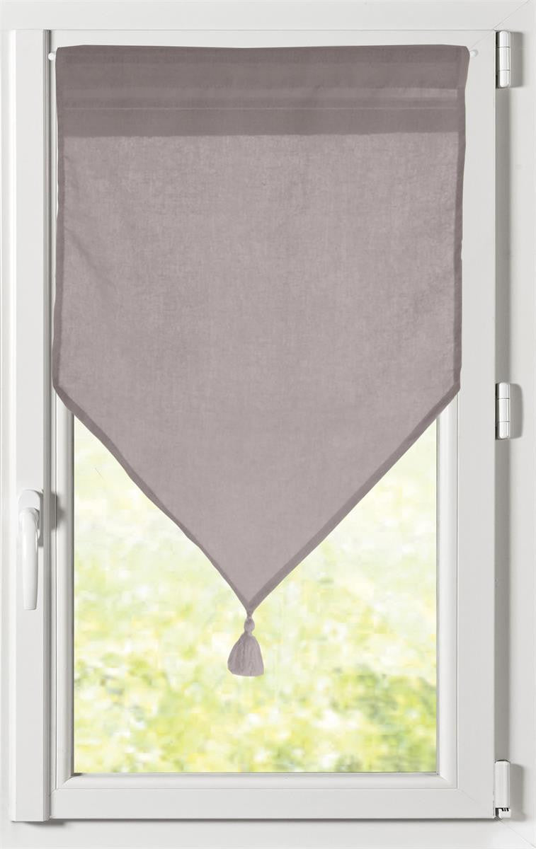 Coppia di tende a vetro monna misura 60 x 90 cm colore grigio-talpa