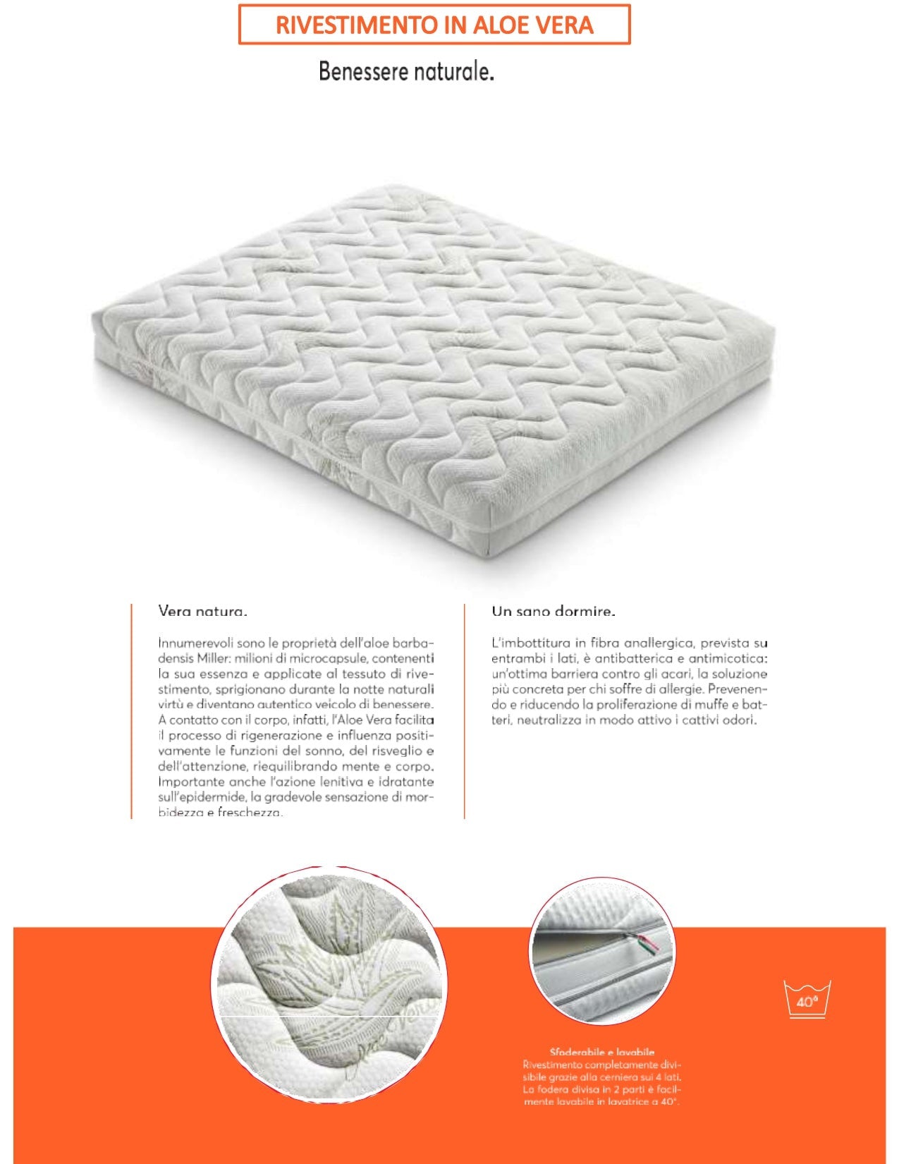 Materasso in memory foam sfoderabile, Prestige-Sleep, specifiche