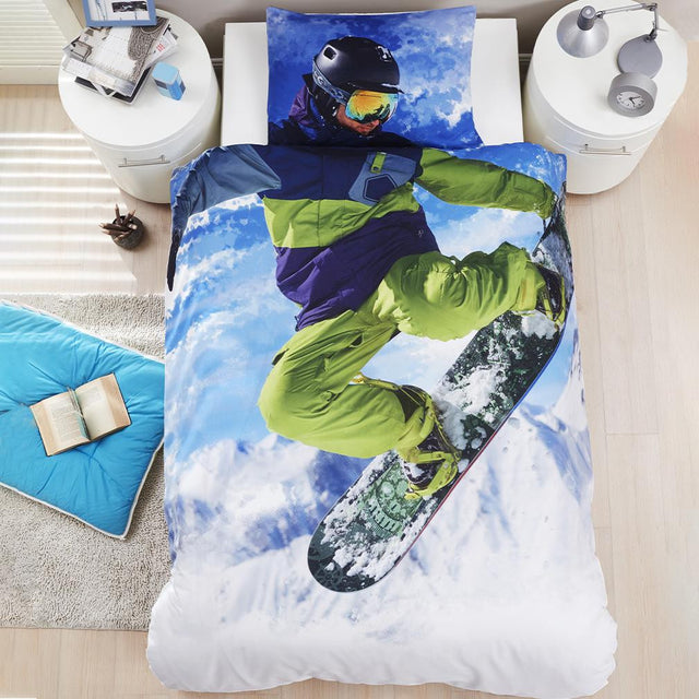 Parure copripiumino Daunex con stampa digitale fantasia snowboard - Home Loves