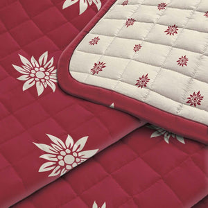 Trapuntino double-face braies Daunex stampa digitale colore rosso - Home Loves