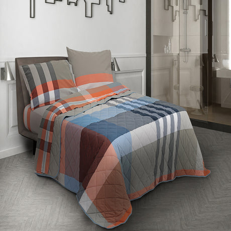 Trapuntino in cotone percalle tinto in filo Daunex liverpool arancio - Home Loves