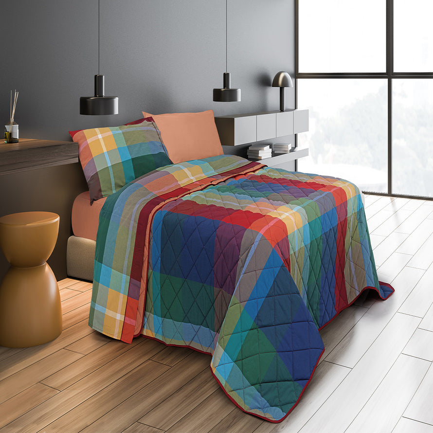 Trapuntino 100% puro cotone percalle tinto in filo Daunex norwich multicolore - Home Loves